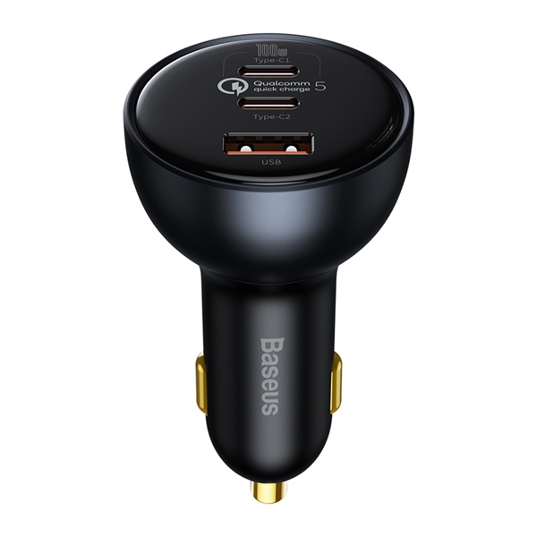 Tẩu Sạc Baseus 160W Quick Charge™ 5 | 2 Type-C + USB, Sạc Nhanh Laptop Điện Thoại, Kèm Cáp 100W