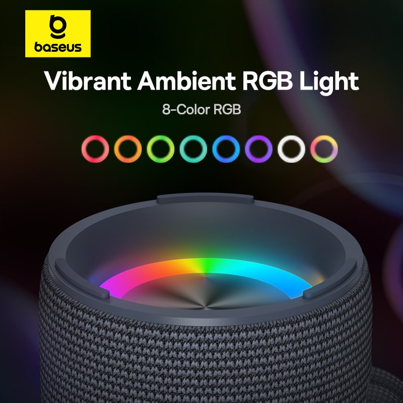 Loa Di Động Baseus AeQur 30 Air | Bluetooth 5.3, Chống Nước IPX5, Đèn LED RGB