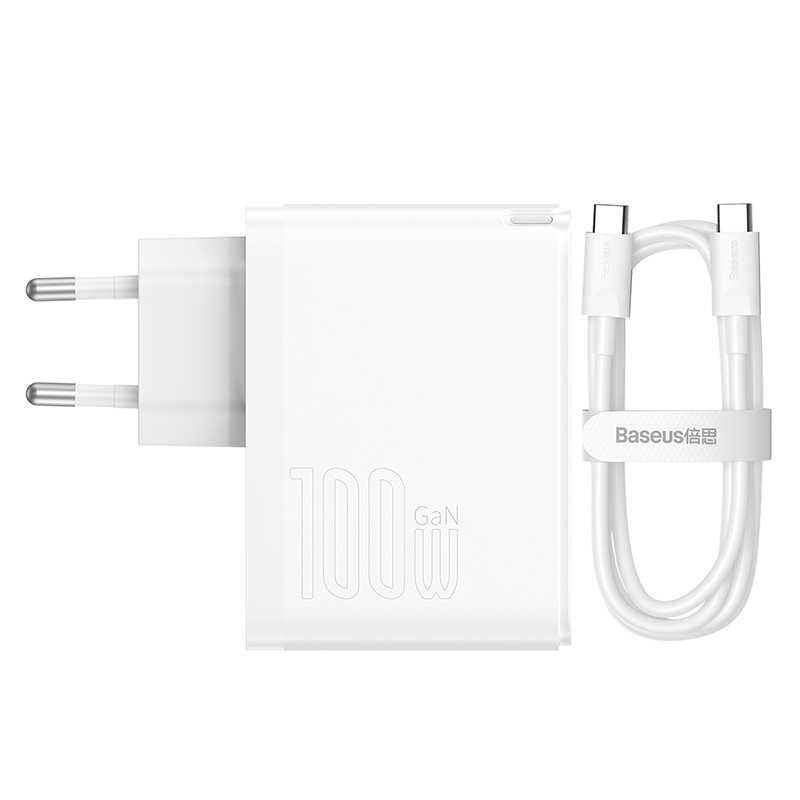Bộ Sạc Baseus GaN5 Pro 100W | 2 Cổng Type-C & USB, Kèm Cáp, Sạc Laptop, Macbook & Điện Thoại
