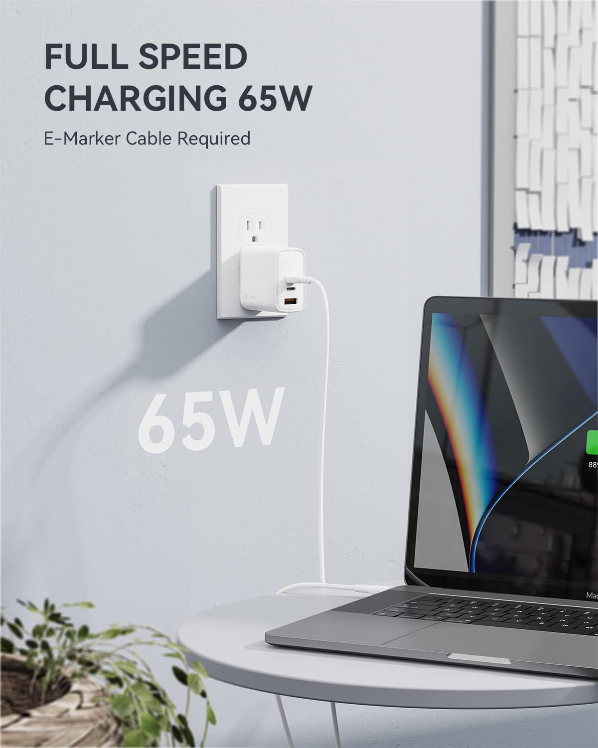 Cốc Sạc Nhanh Volme Revo 65 GaN Tech Charger (2 TypeC + USB 65W)