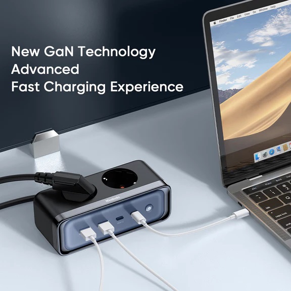 Bộ Sạc Nhanh Mcdodo 6 in 1 70W GaN Lightning Protection Power Strip（2AC + 2 Type-C + 2USB, Chân cắm tròn)