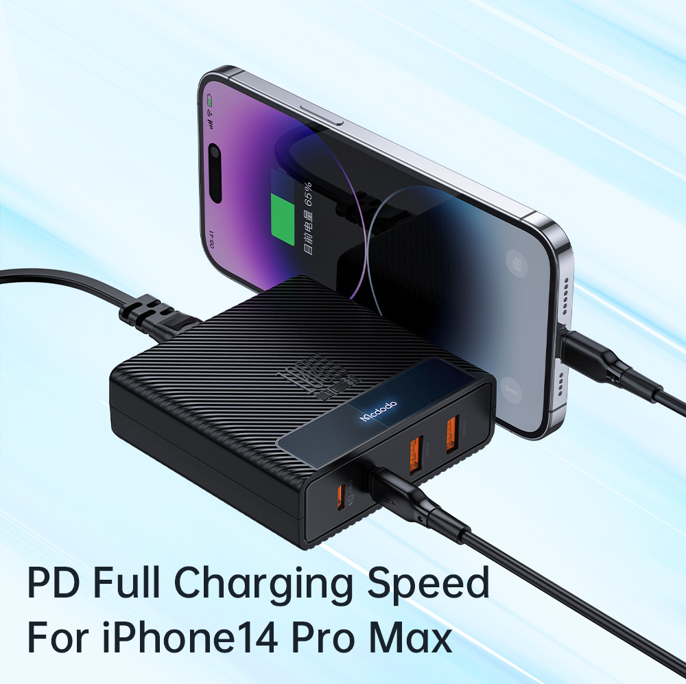 Bộ Sạc Nhanh Để Bàn Mcdodo 100W 2Type-C + 2USB | Sắp Xếp Gọn Gàng, Kèm Dây Nguồn 1.5m