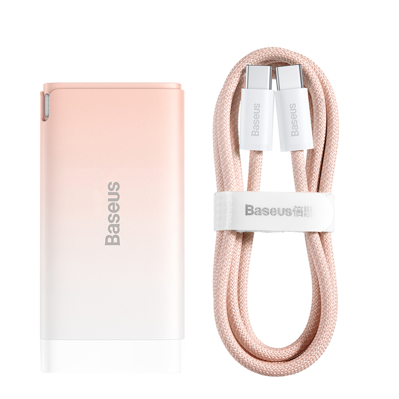 Bộ Sạc Baseus GaN3 Pro 65W | 3 Cổng 2 Type-C & 1 USB, Kèm Cáp, Sạc Nhanh Laptop