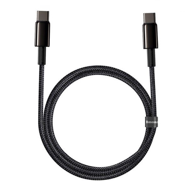 Cáp Sạc Nhanh Baseus Tungsten Gold Type-C to Type-C 100W | Dây Dù Siêu Bền, Sạc Laptop, Điện Thoại
