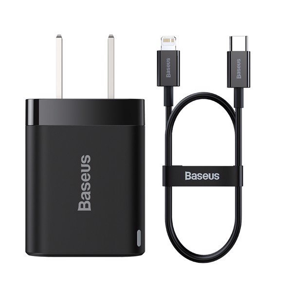 Bộ cốc sạc nhanh, nhỏ gọn Baseus Super Si Pro Quick Charger 20W dùng cho iPhone 12/iP11/XS Max kèm dây C to iPhone