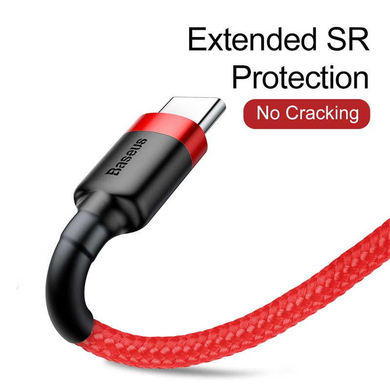 Cáp Sạc Baseus Cafule USB to Type-C | Hỗ Trợ QC3.0, Kèm Dây Cuốn Gọn