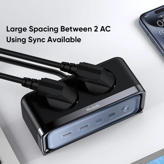 Ổ Cắm Điện Chống Sét Mcdodo 70W | Công Nghệ GaN, 6 Cổng (2AC + 2Type-C + 2USB) An Toàn