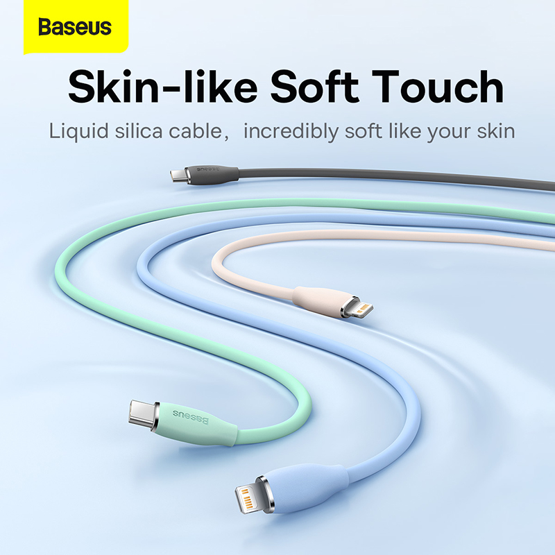 Cáp Sạc Baseus Jelly 20W Type-C to Ln | Mềm Mại Chống Rối, Sạc Nhanh An Toàn