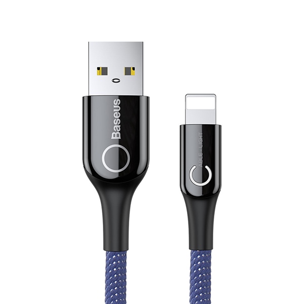 Cáp Sạc Baseus Tự Ngắt USB to Ln 2.4A | Chống Chai Pin, Sạc Qua Đêm, Đèn Báo Chữ C