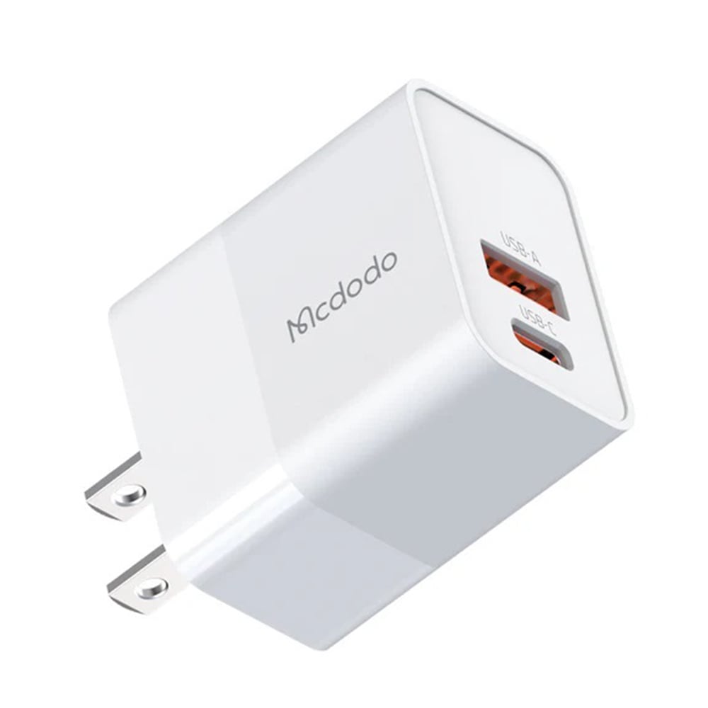Củ Sạc Mcdodo PD 20W 2 Cổng USB & Type-C | Sạc Nhanh Cùng Lúc 2 Thiết Bị Gọn Nhẹ