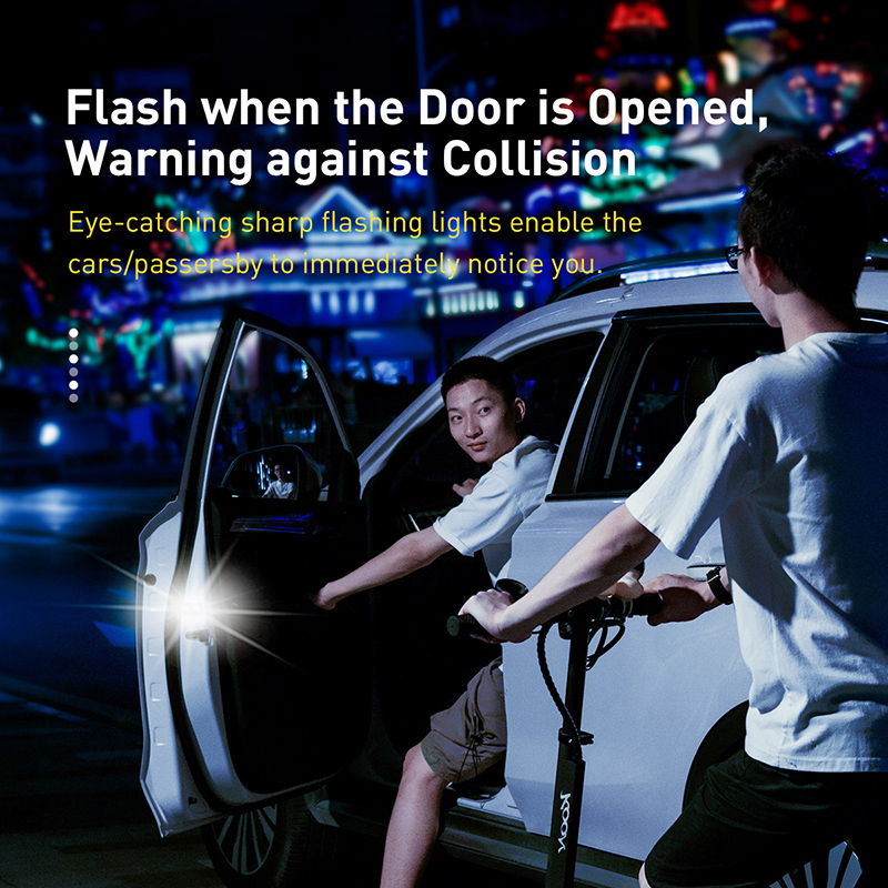 Bộ 2 Đèn Led Gắn Cửa Xe Baseus Door Open | Nam Châm Không Dây, Chống Nước Mưa, Cảm Biến Tự Động