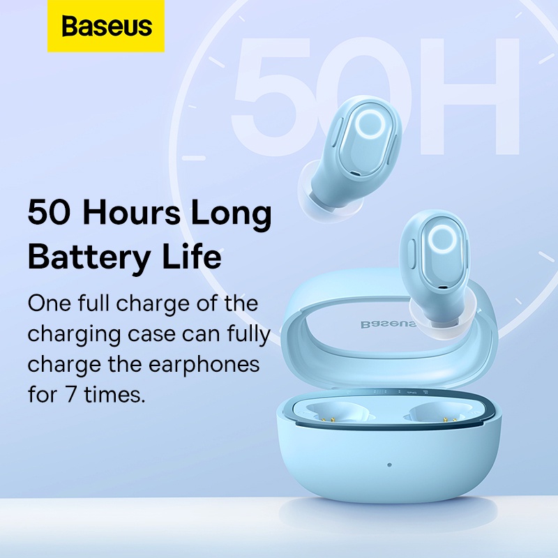 Tai Nghe Bluetooth Baseus WM02+ | Pin Khủng 50 Giờ, Màn Hình LED Báo Pin Tiện Lợi