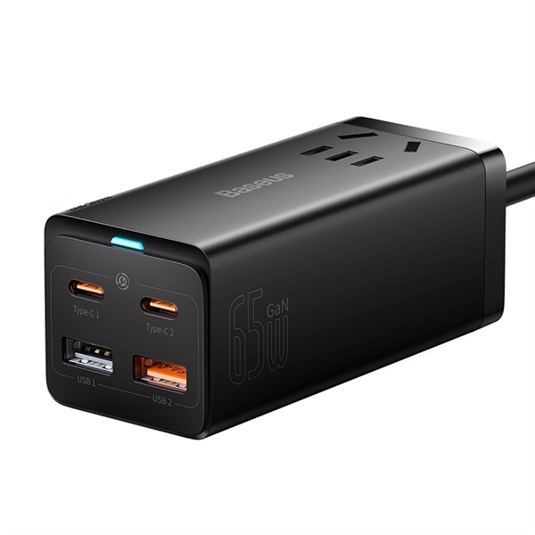Trạm Sạc Baseus GaN3 Pro 65W 5 Cổng | AC + 2USB + 2Type-C, Sạc Nhanh Laptop, Điện Thoại