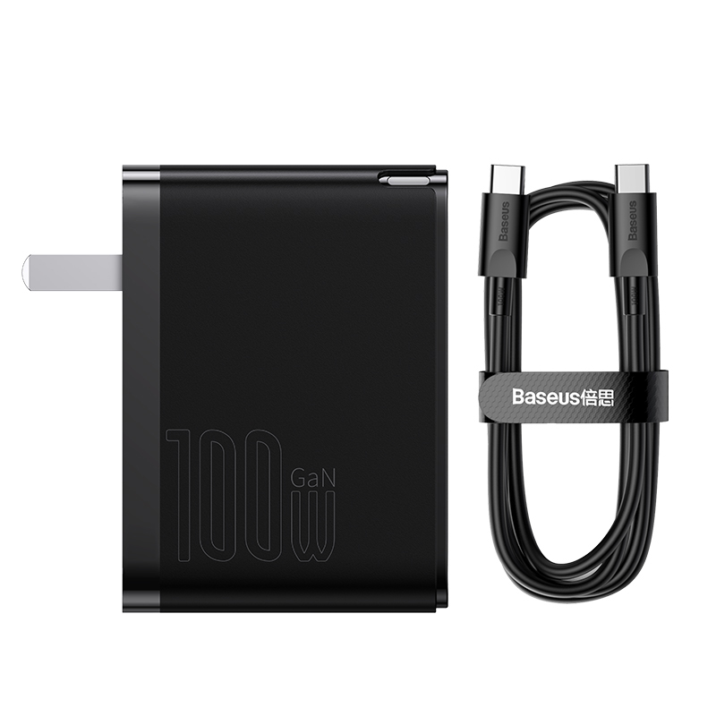 Bộ Sạc Baseus GaN5 Pro 100W | 2 Cổng Type-C & USB, Kèm Cáp, Sạc Laptop, Macbook & Điện Thoại