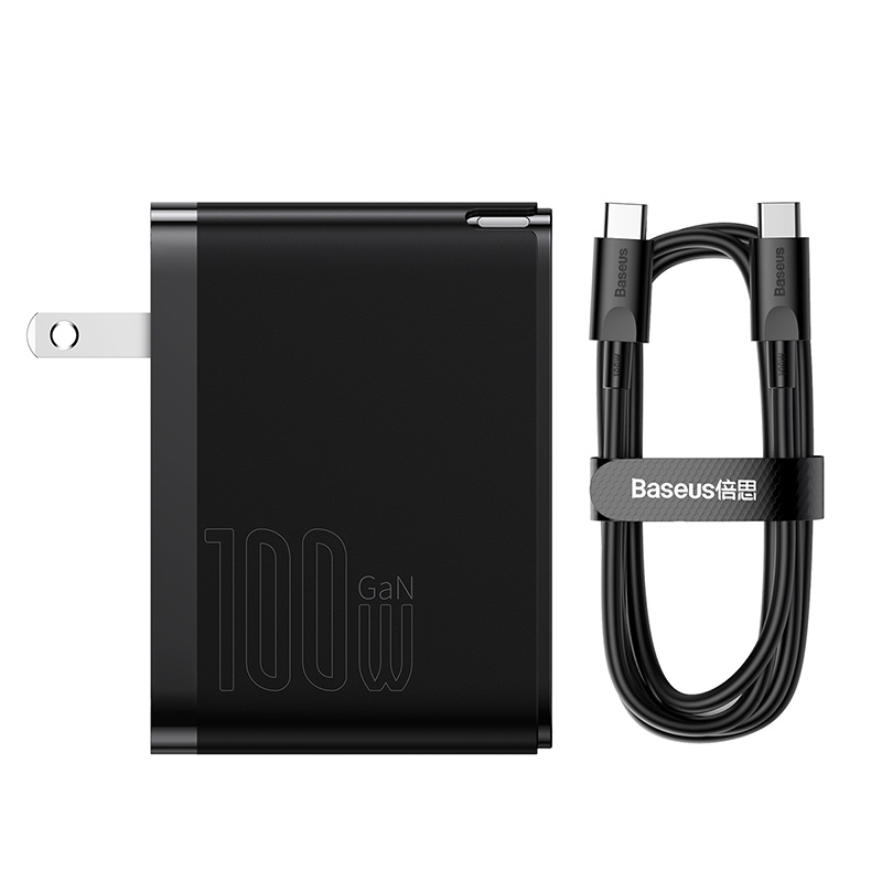 Bộ Sạc Baseus GaN5 Pro 100W | 2 Cổng Type-C & USB, Kèm Cáp, Sạc Laptop, Macbook & Điện Thoại