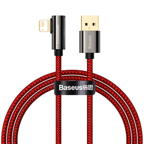 Cáp Sạc Góc Vuông Baseus 2.4A USB to Ln | Chơi Game Không Vướng Tay, Đèn Báo LED