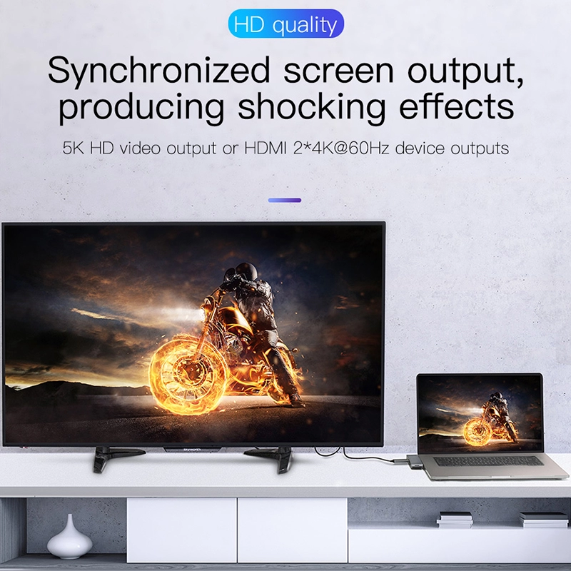 Hub Baseus Thunderbolt 7 trong 1 Cho Laptop | Thiết Kế Cắm Hông, Sạc PD, HDMI 4K60Hz