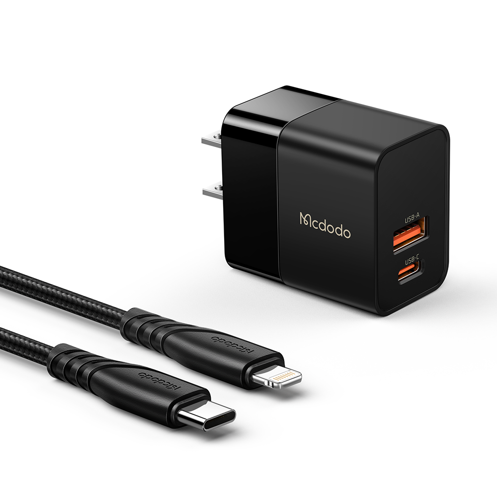 Bộ Sạc Nhanh Mcdodo 20W PD | 2 Cổng Type-C & USB, Hỗ Trợ Sạc Nhanh PD, QC, SCP