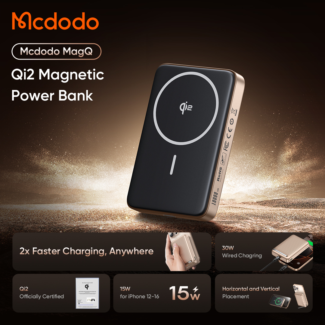 Pin Sạc Dự Phòng Mcdodo MagQ 10000mAh | Sạc Không Dây Qi2 & Sạc Có Dây 30W