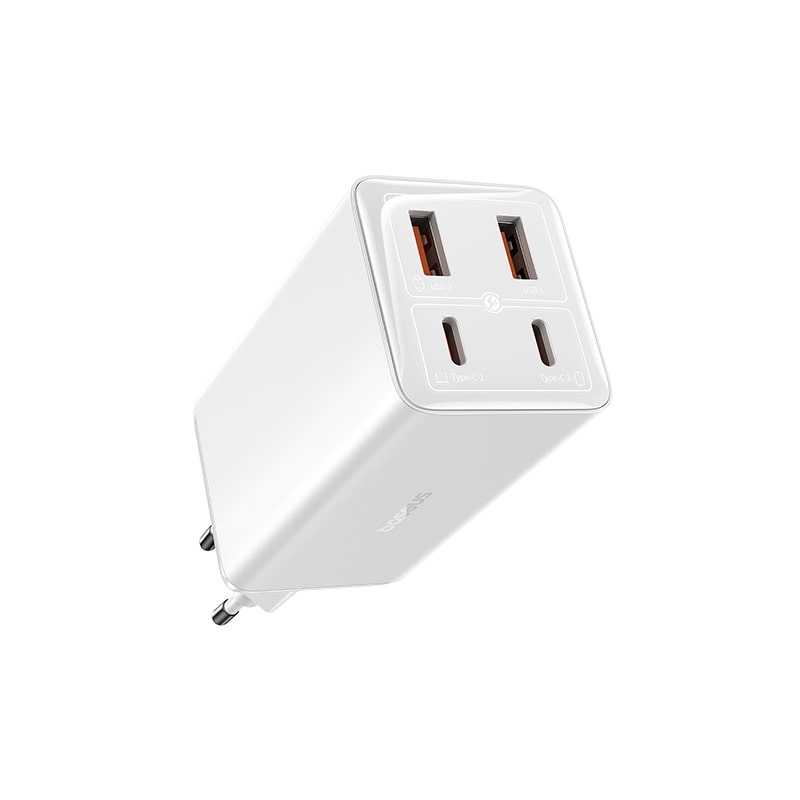 Cốc Sạc Nhanh OS-Baseus GaN6 Pro Fast Charger 2C+2U 100W (Chân tròn, Kèm cáp C to C 100W, 1m)