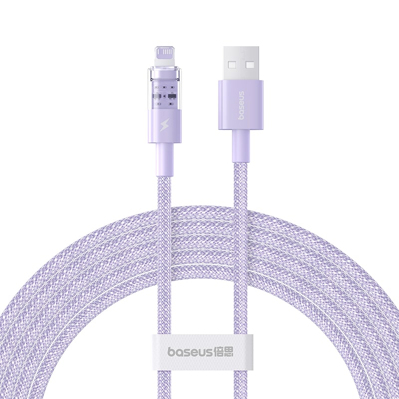 Cáp Sạc Siêu Bền Baseus Gem 2.4A USB to Ln | Dây Dù Chống Đứt, Đầu Trong Suốt