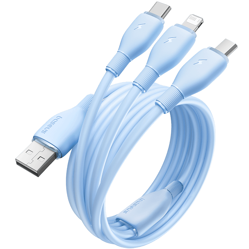 Cáp Sạc Đa Năng Baseus Ultra-Fast 3.5A USB to M+L+C | Dẻo Dai Chống Rối, Sạc 3 Thiết Bị