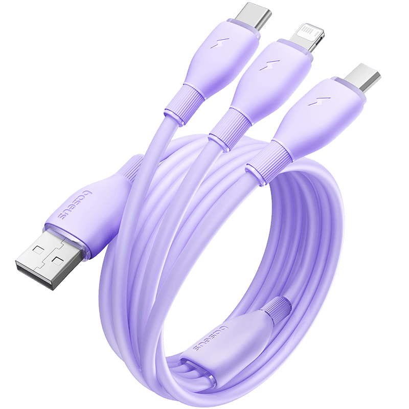 Cáp Sạc Đa Năng Baseus Ultra-Fast 3.5A USB to M+L+C | Dẻo Dai Chống Rối, Sạc 3 Thiết Bị