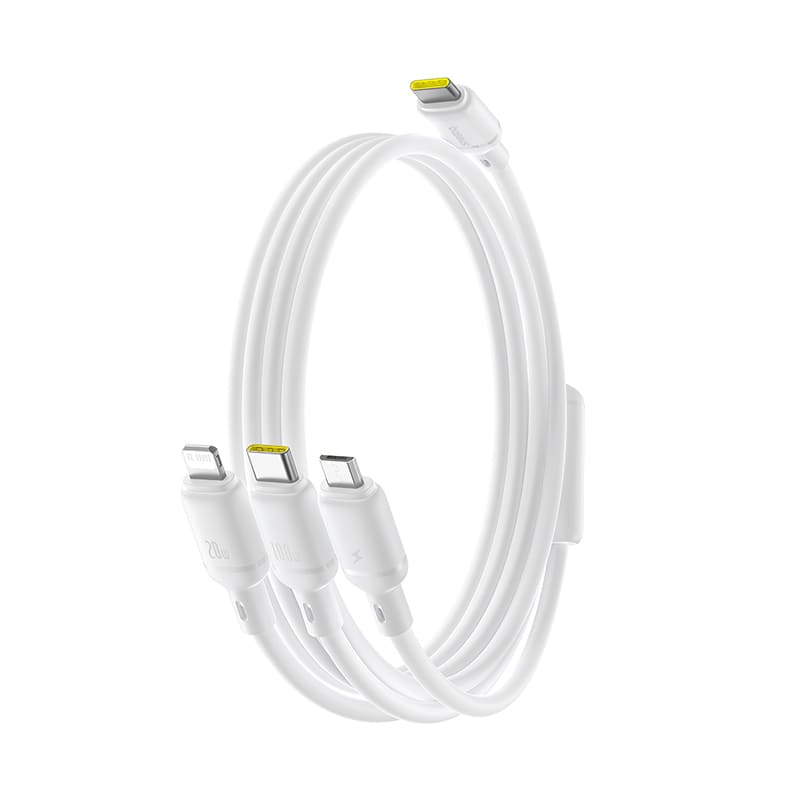 Cáp Sạc Nhanh Baseus Silky 3 trong 1 100W USB / Type-C to M+L+C | Sạc Siêu Nhanh Cùng Lúc 3 Thiết Bị