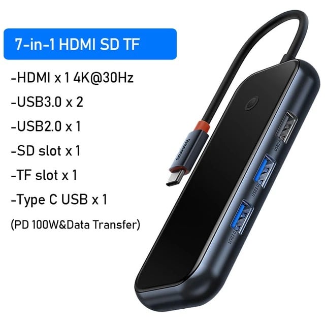 Hub Mở Rộng Kết Nối Đa Năng Baseus AcmeJoy HUB Docking Station Cho Macbook Laptop iPad Điện Thoại