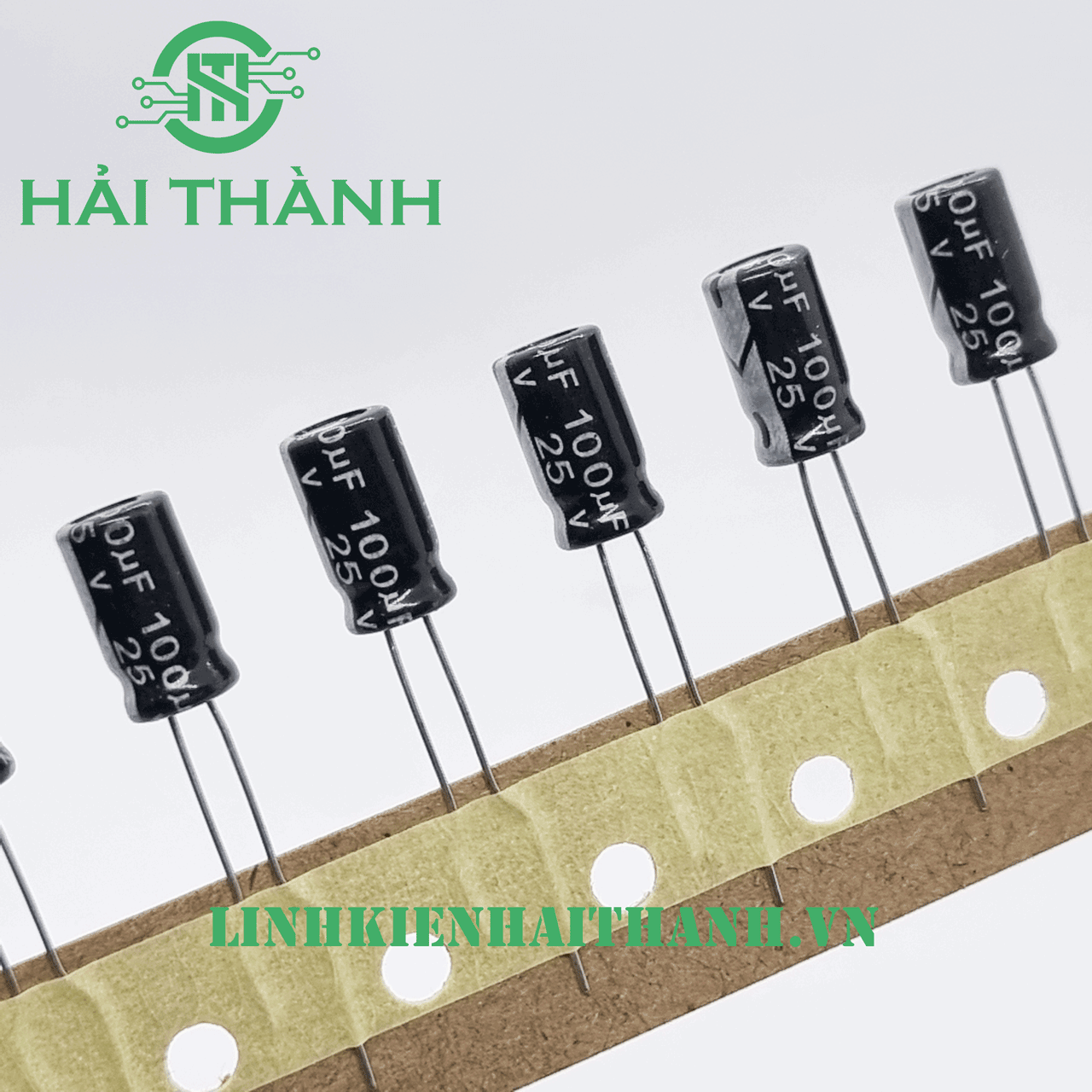TỤ 100UF 25V HÀNG MỚI, KÍCH THƯỚC 12MM*6MM