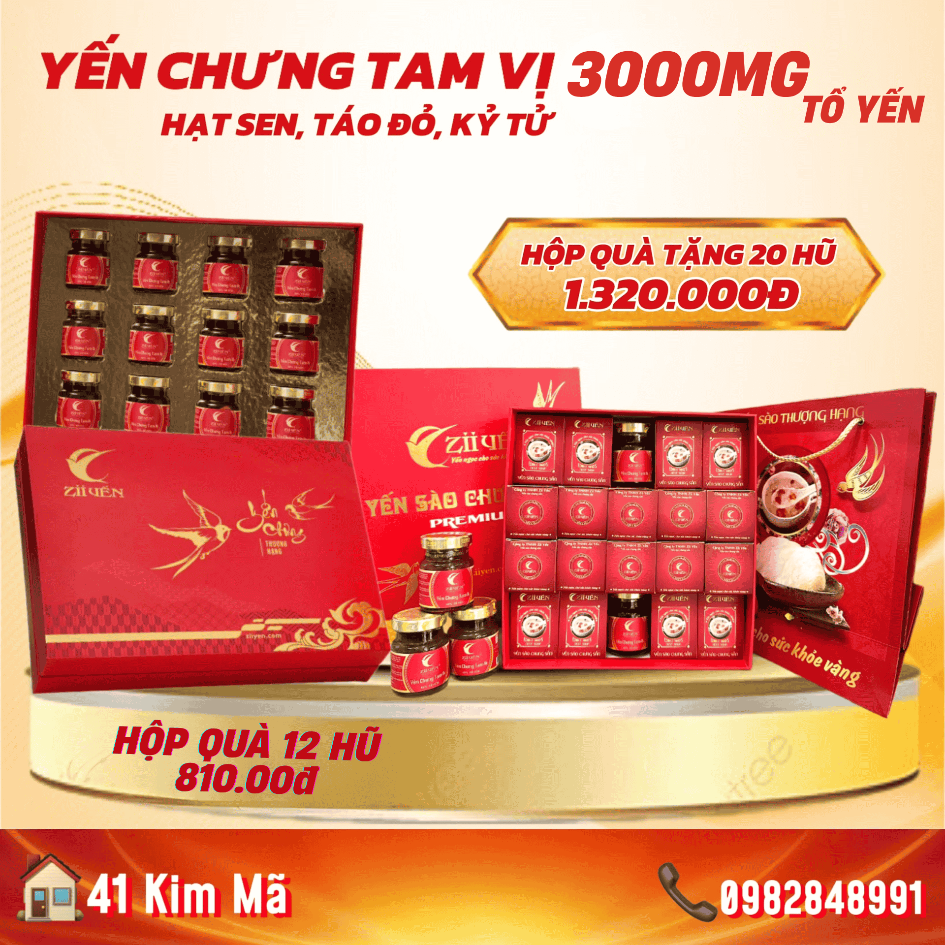 Tổ Yến Chưng Tam Vị 3000mg Tổ Yến