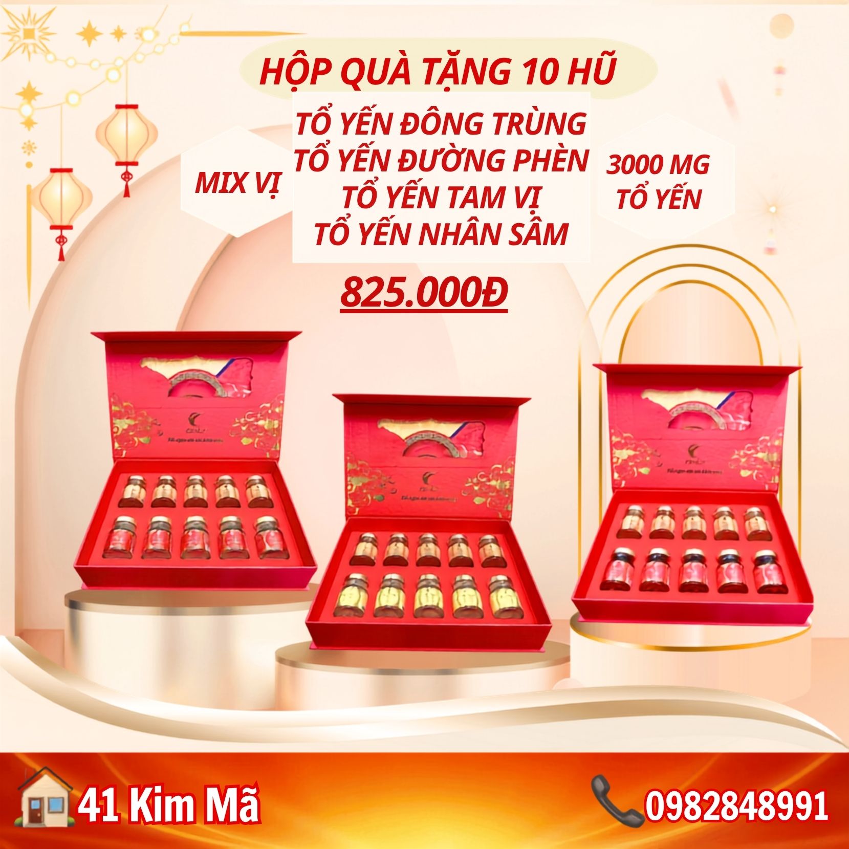 Hộp Quà Tặng 10 Hũ Yến Chưng Thượng Hạng