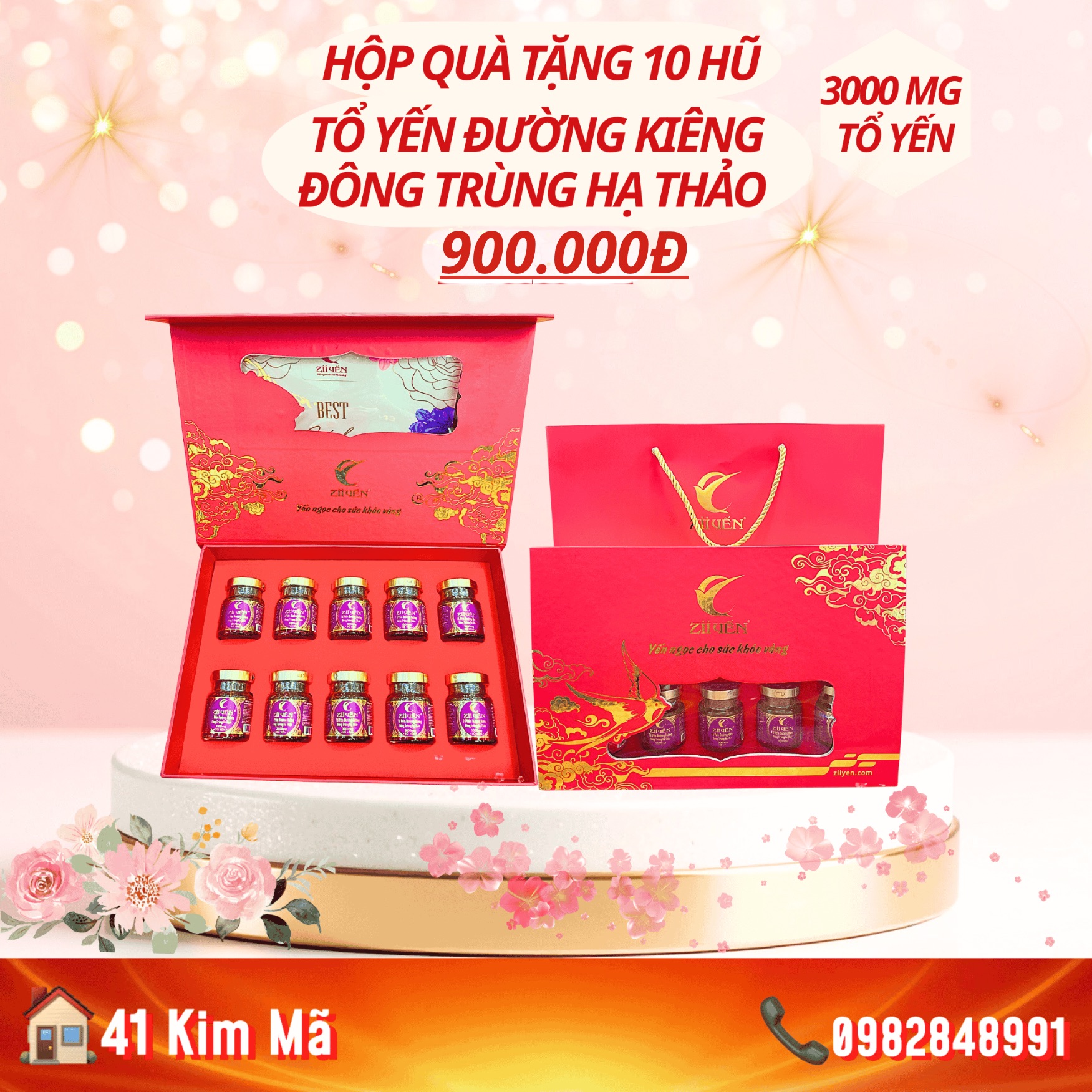 Hộp Quà Tặng 10 Hũ Yến Chưng Thượng Hạng