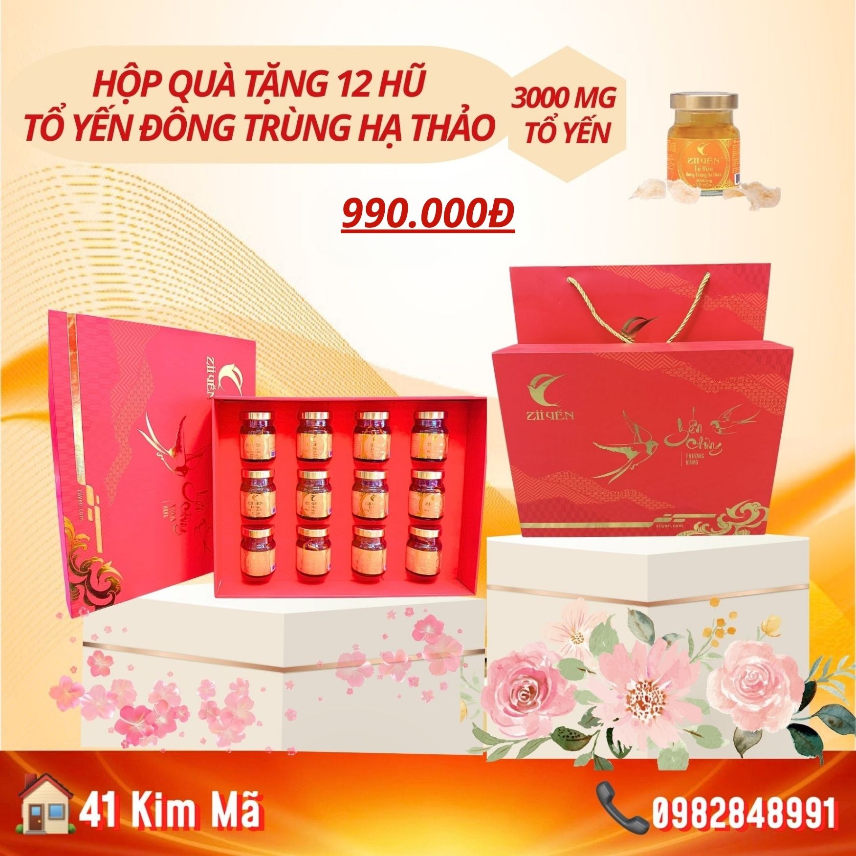 Tổ Yến Đông Trùng Hạ Thảo 3000mg Yến