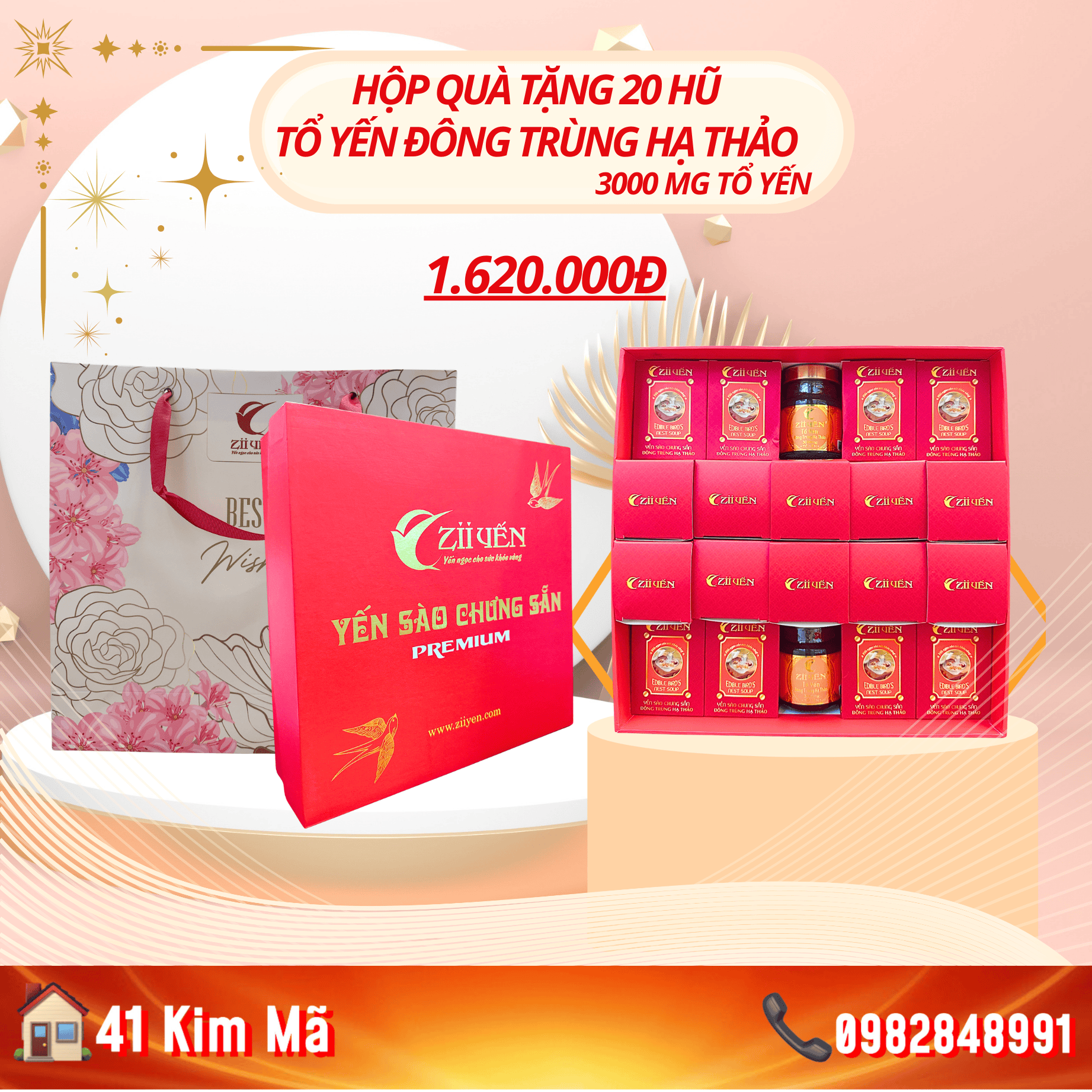 Tổ Yến Đông Trùng Hạ Thảo 3000mg Yến