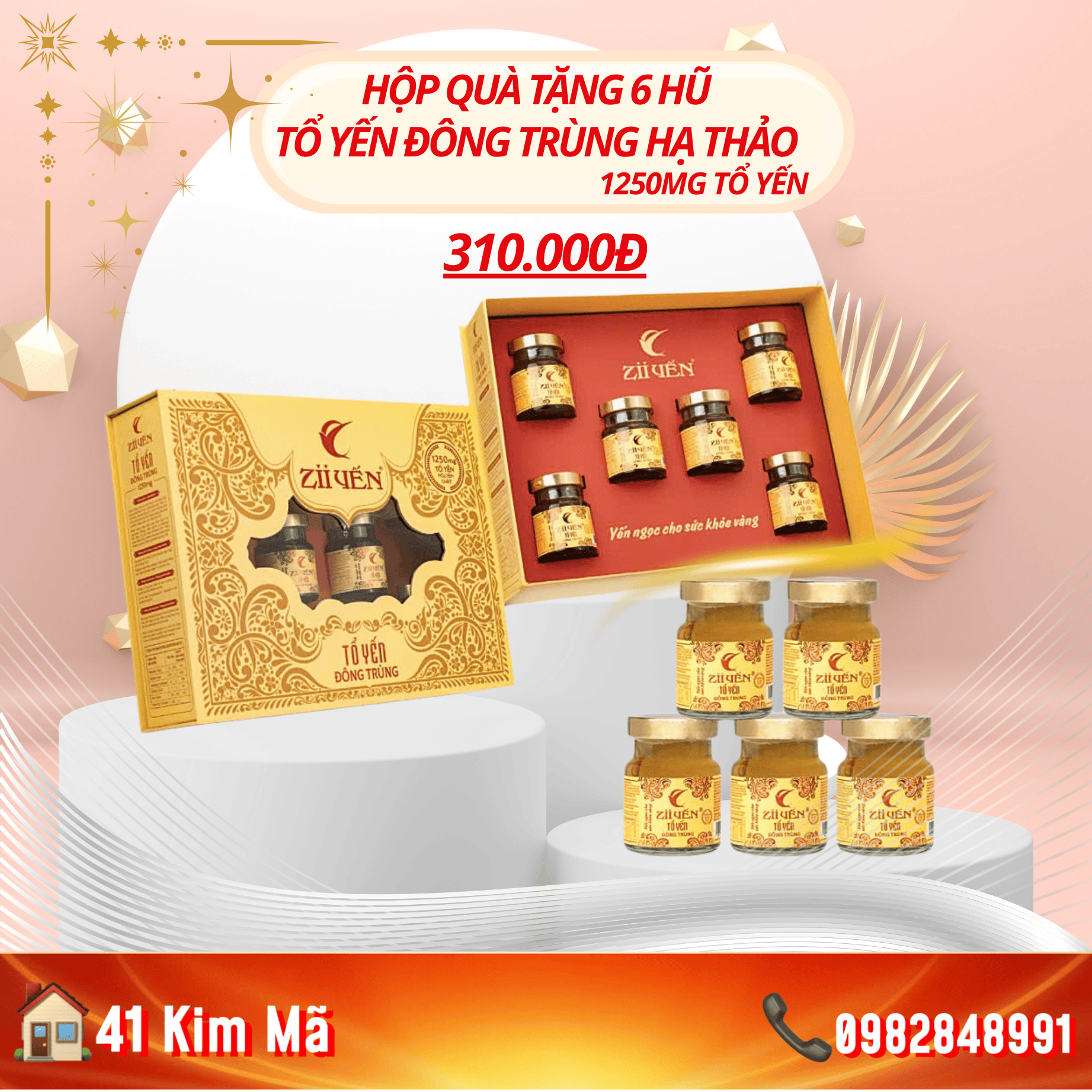 Yến Chưng Đông Trùng Hạ Thảo 1250mg Tổ Yến