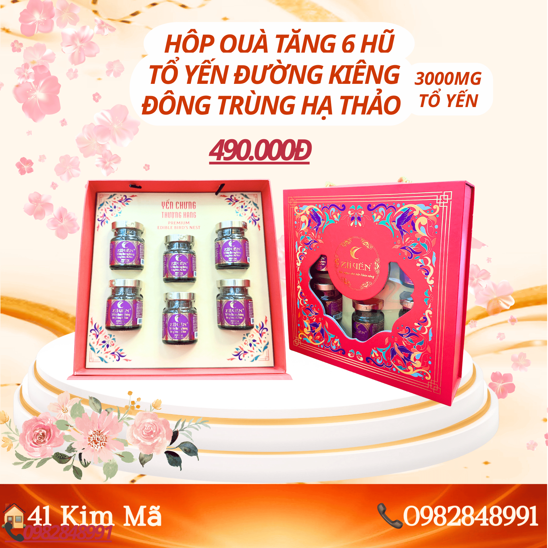 Tổ Yến Đường Kiêng Đông Trùng Hạ Thảo 3000mg Yến