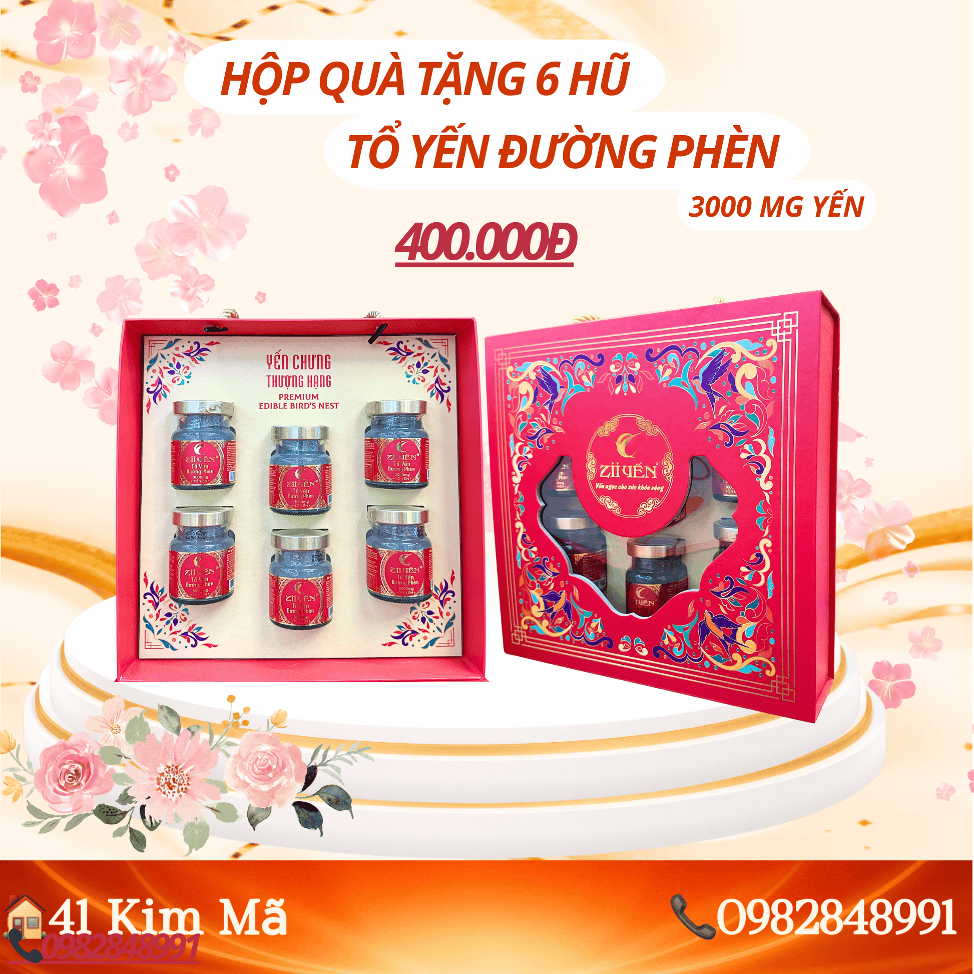 Yến Chưng Đường Phèn 3000mg Tổ Yến