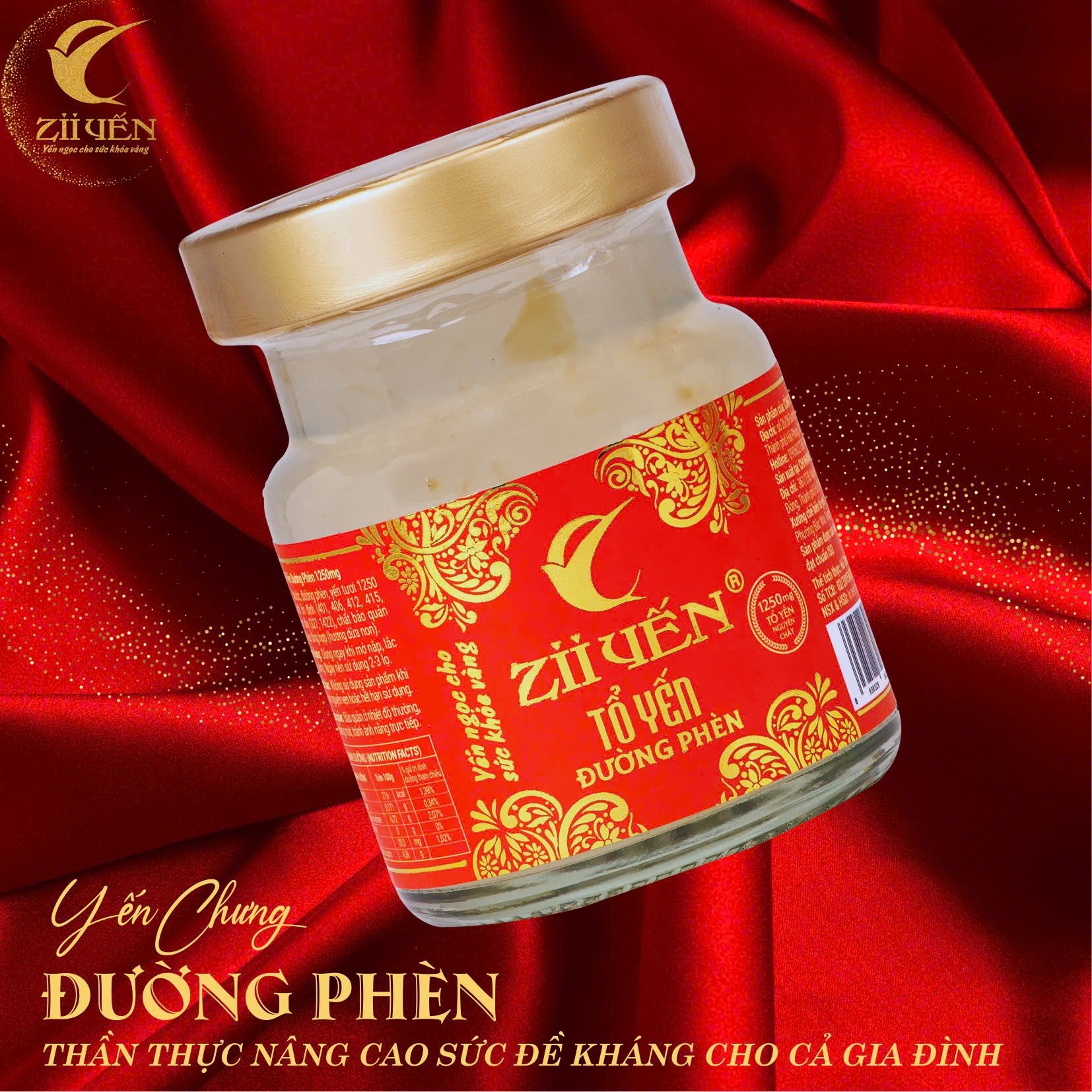 Yến Chưng Đường Phèn 1250mg Tổ Yến