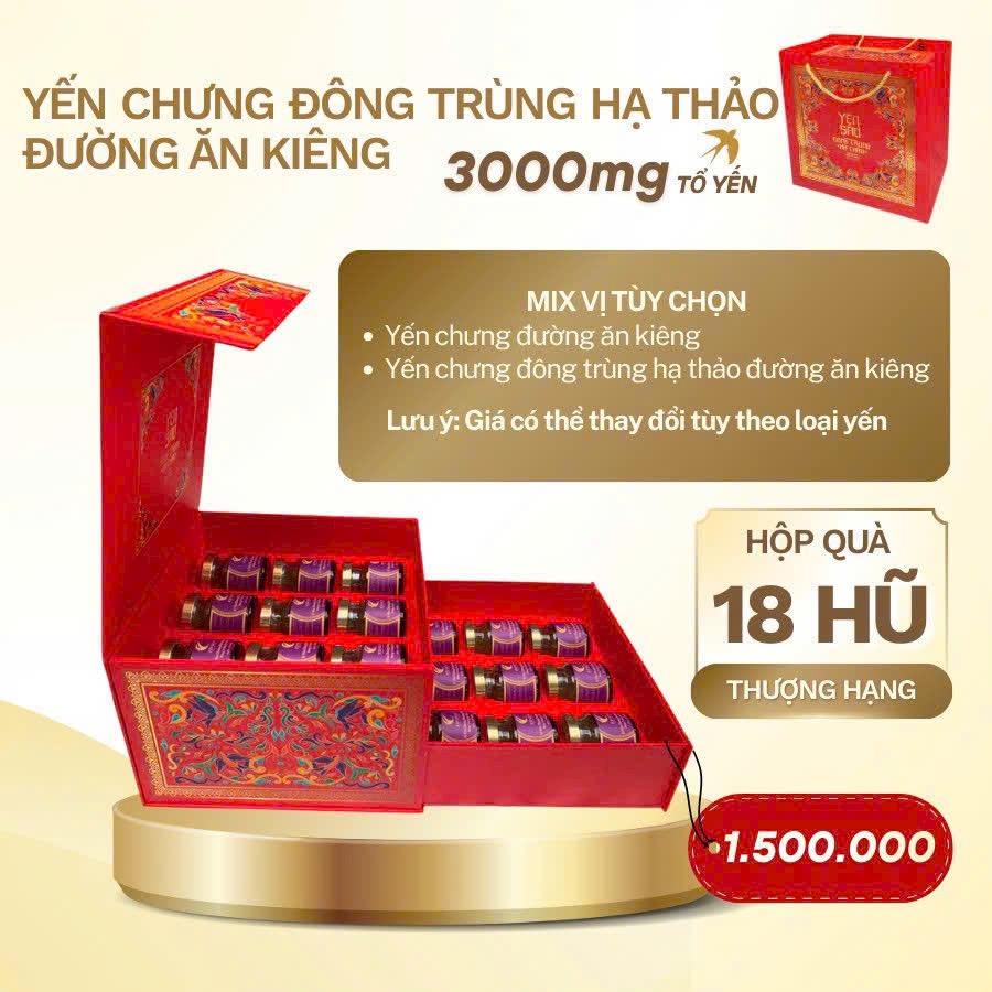 Tổ Yến Đường Kiêng Đông Trùng Hạ Thảo 3000mg Yến