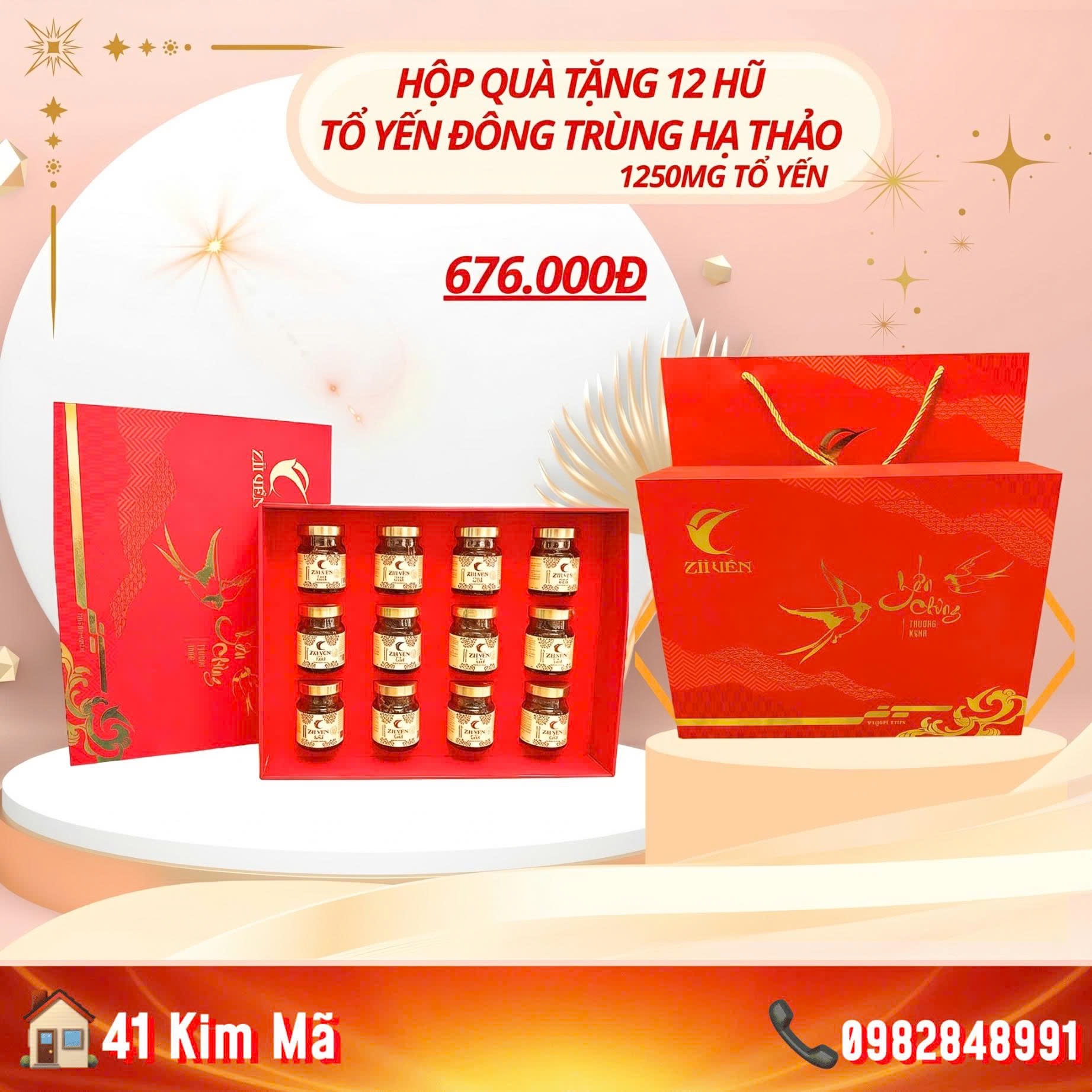 Yến Chưng Đông Trùng Hạ Thảo 1250mg Tổ Yến