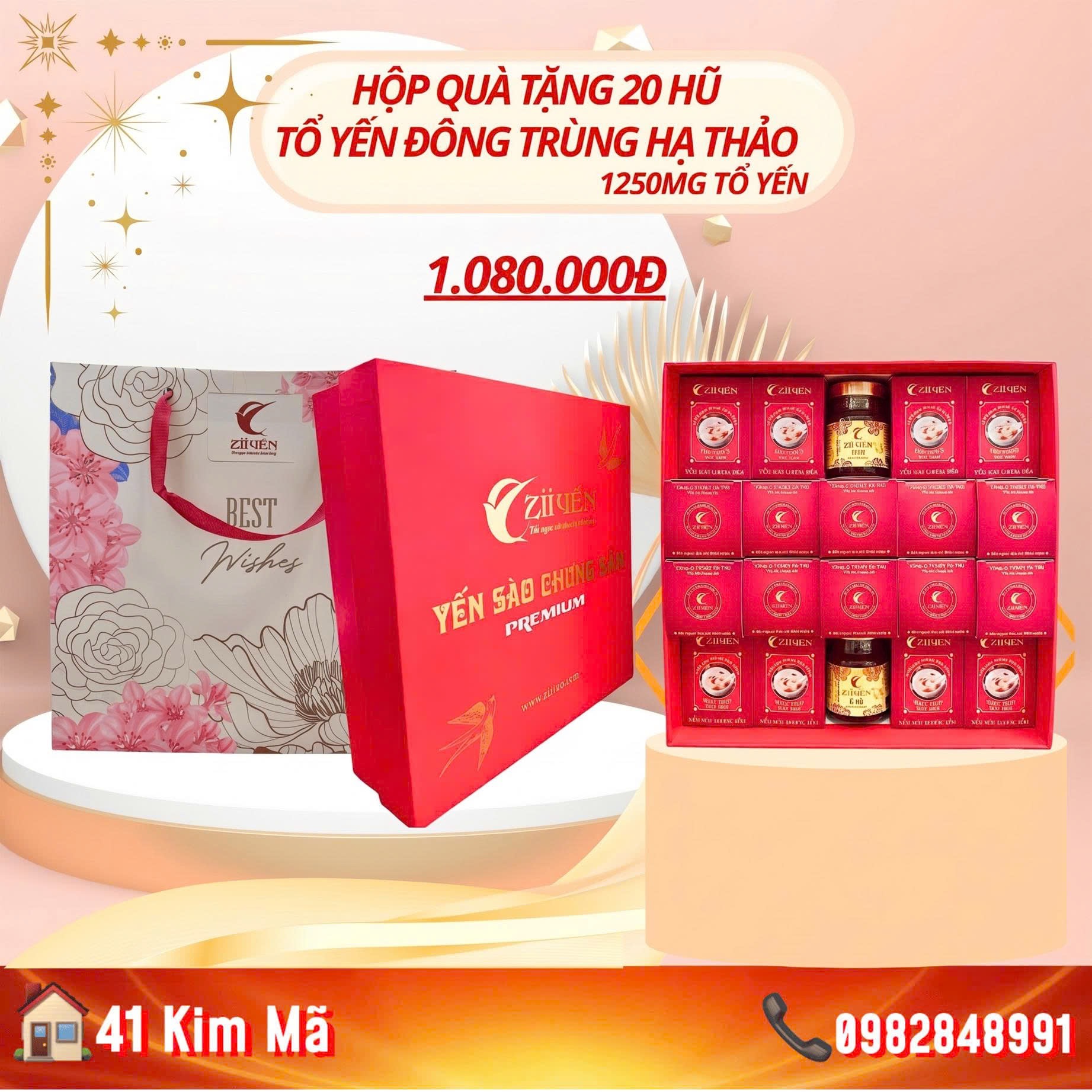 Yến Chưng Đông Trùng Hạ Thảo 1250mg Tổ Yến