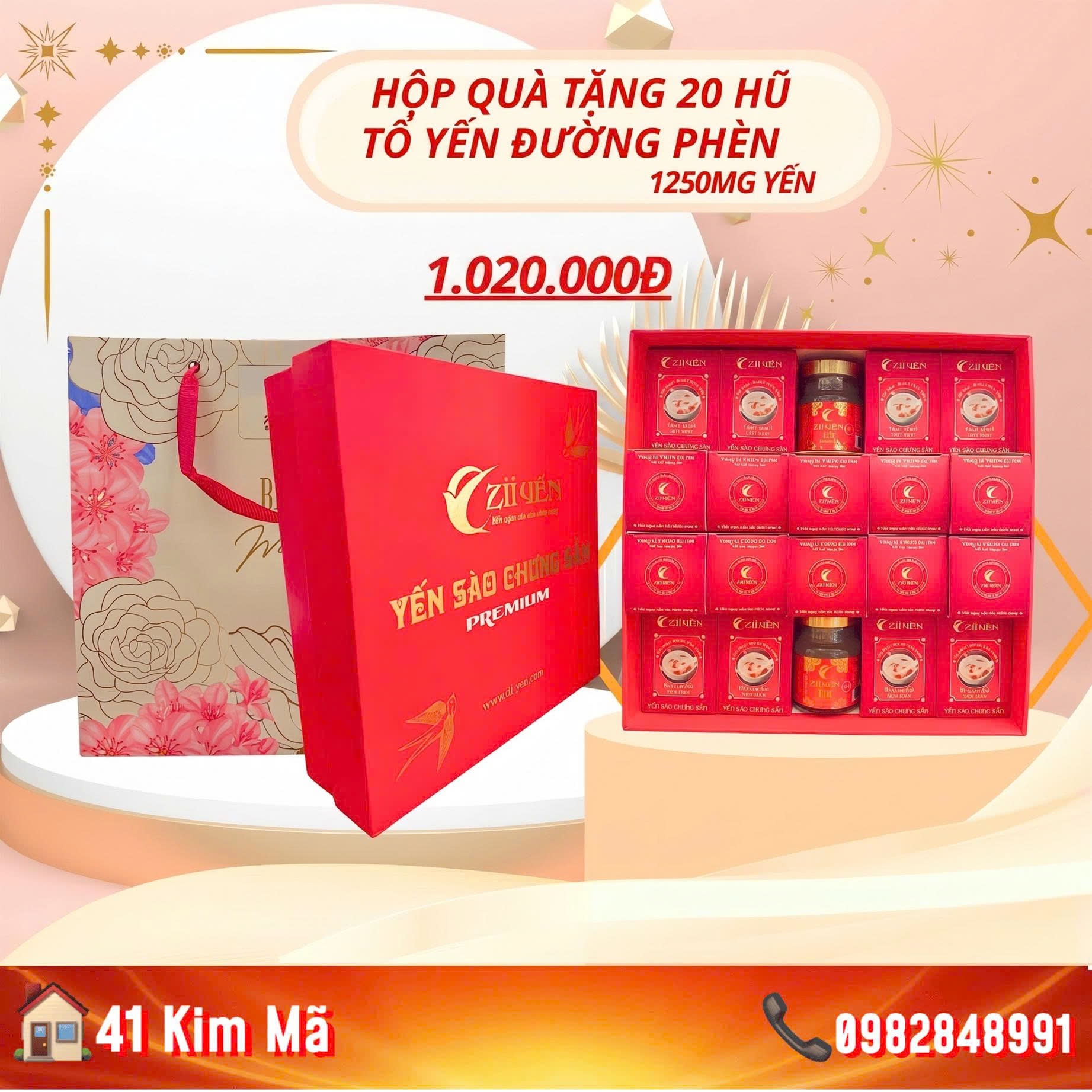 Yến Chưng Đường Phèn 1250mg Tổ Yến