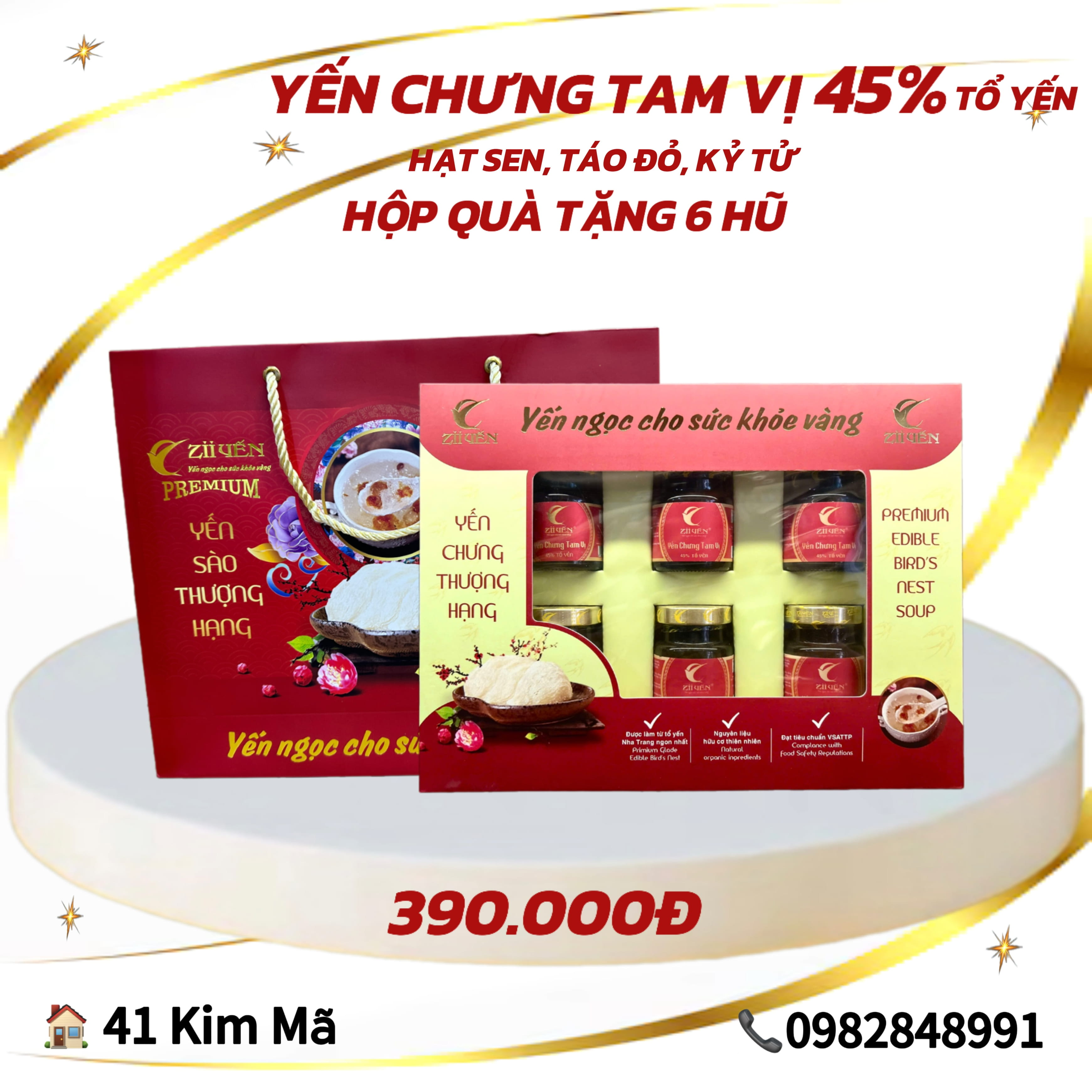 Tổ Yến Chưng Tam Vị 3000mg Tổ Yến