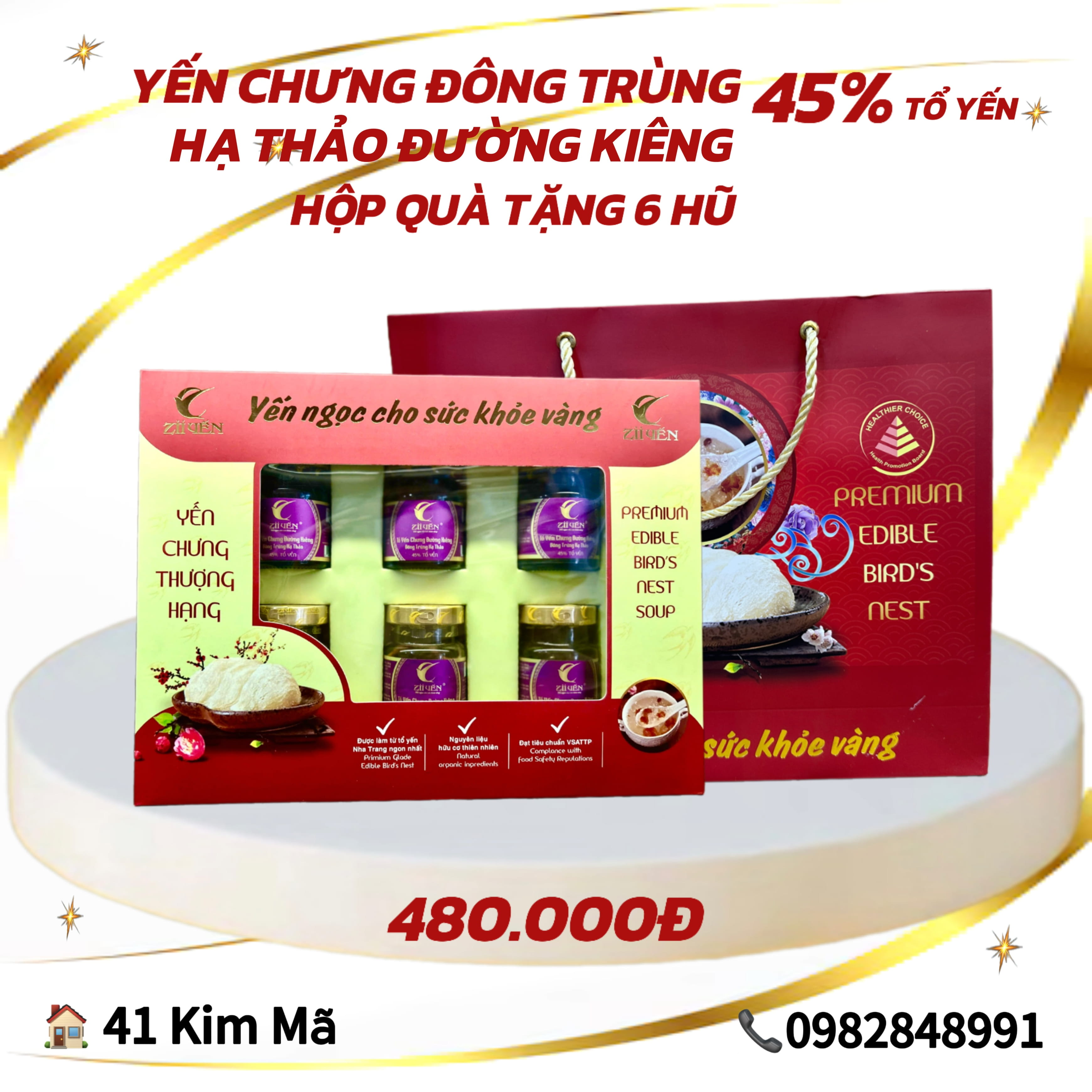 Tổ Yến Đông Trùng Đường Kiêng 3000mg Yến