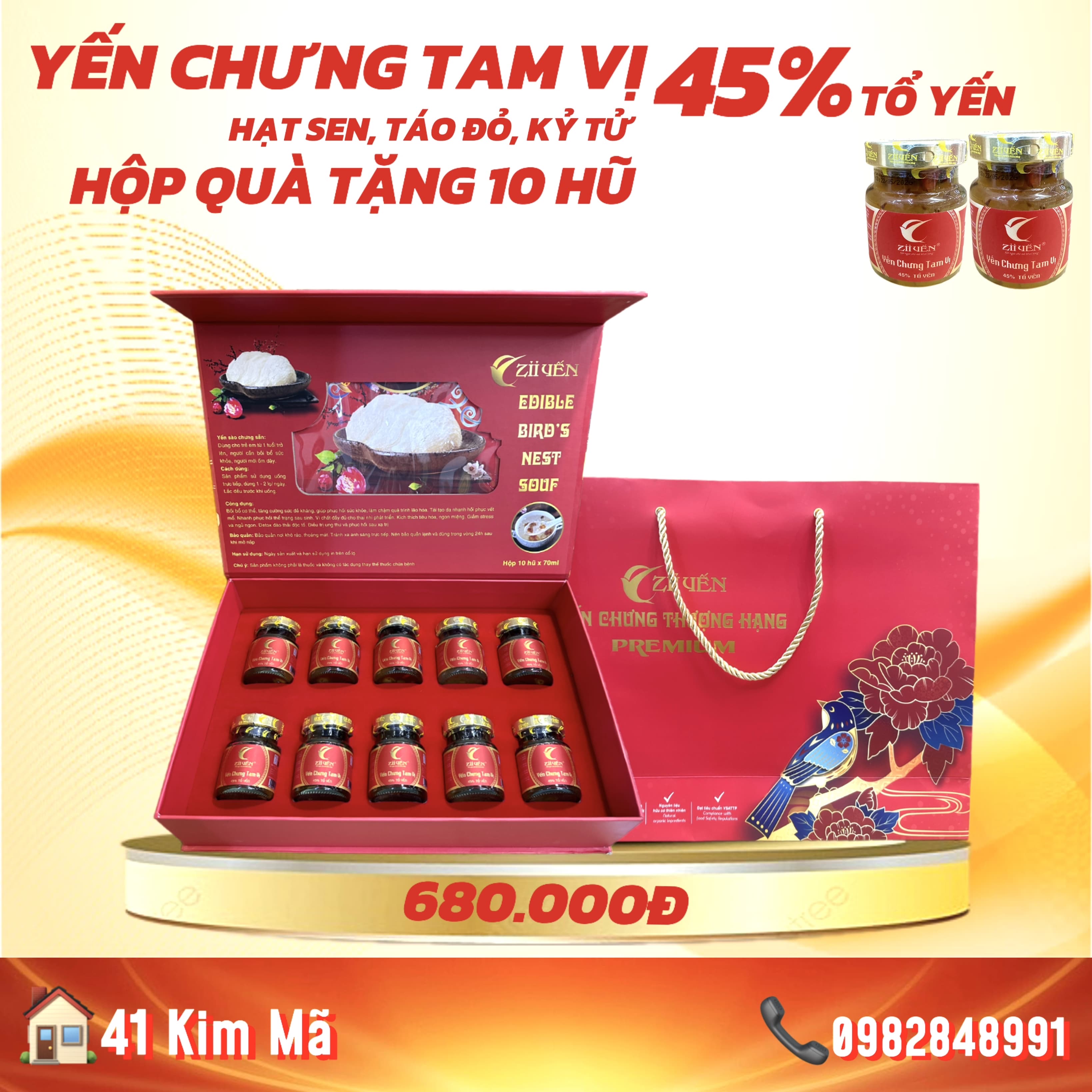 Tổ Yến Chưng Tam Vị 3000mg Tổ Yến