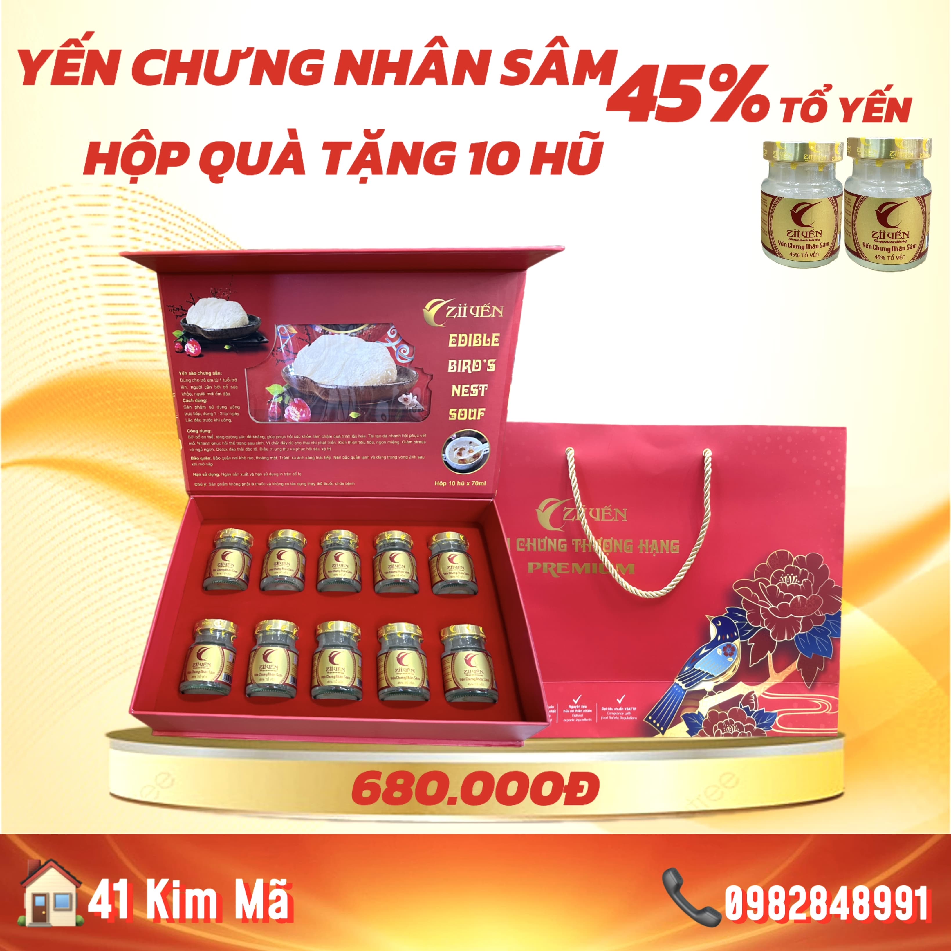 Tổ Yến Nhân Sâm 3000mg Yến