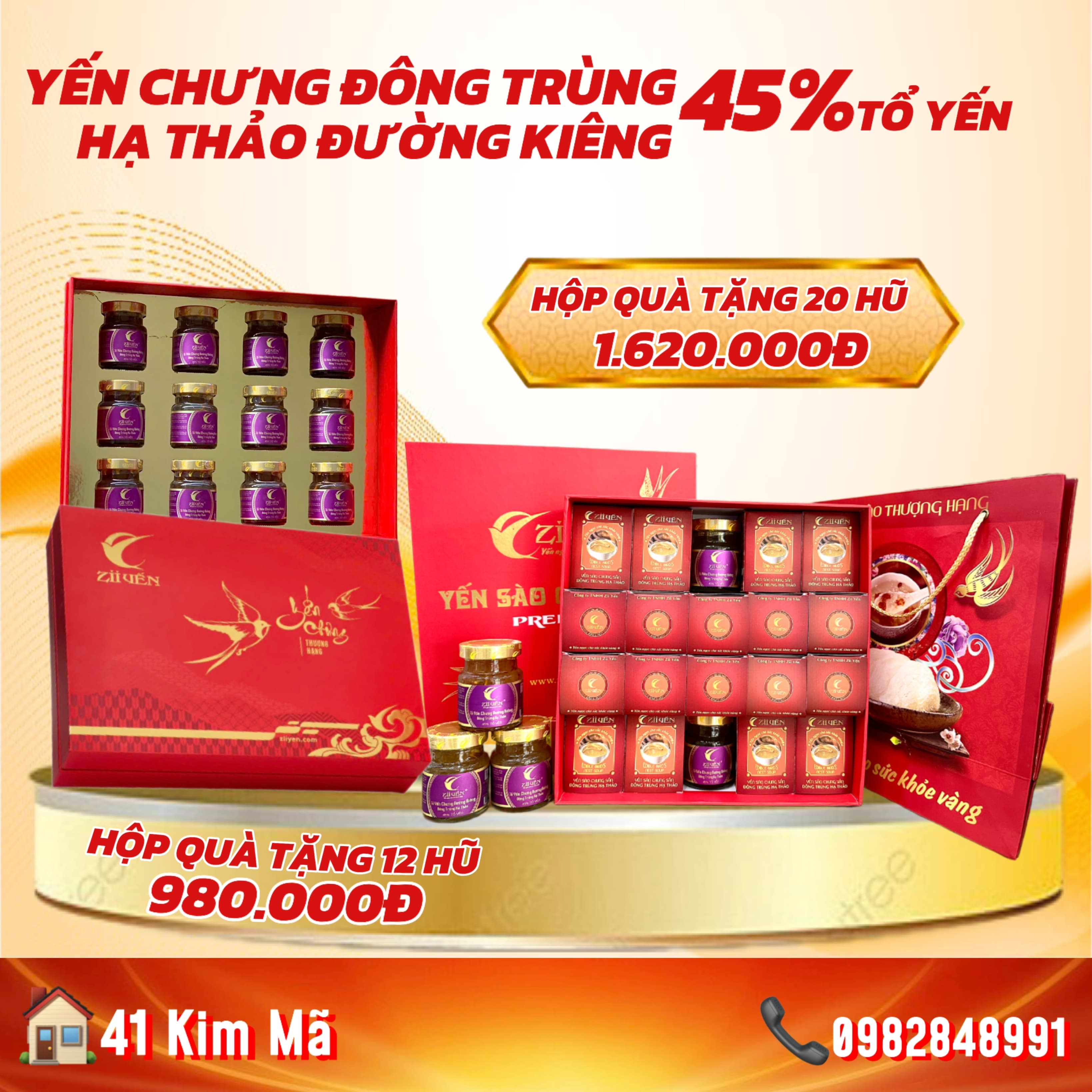 Tổ Yến Đông Trùng Đường Kiêng 3000mg Yến