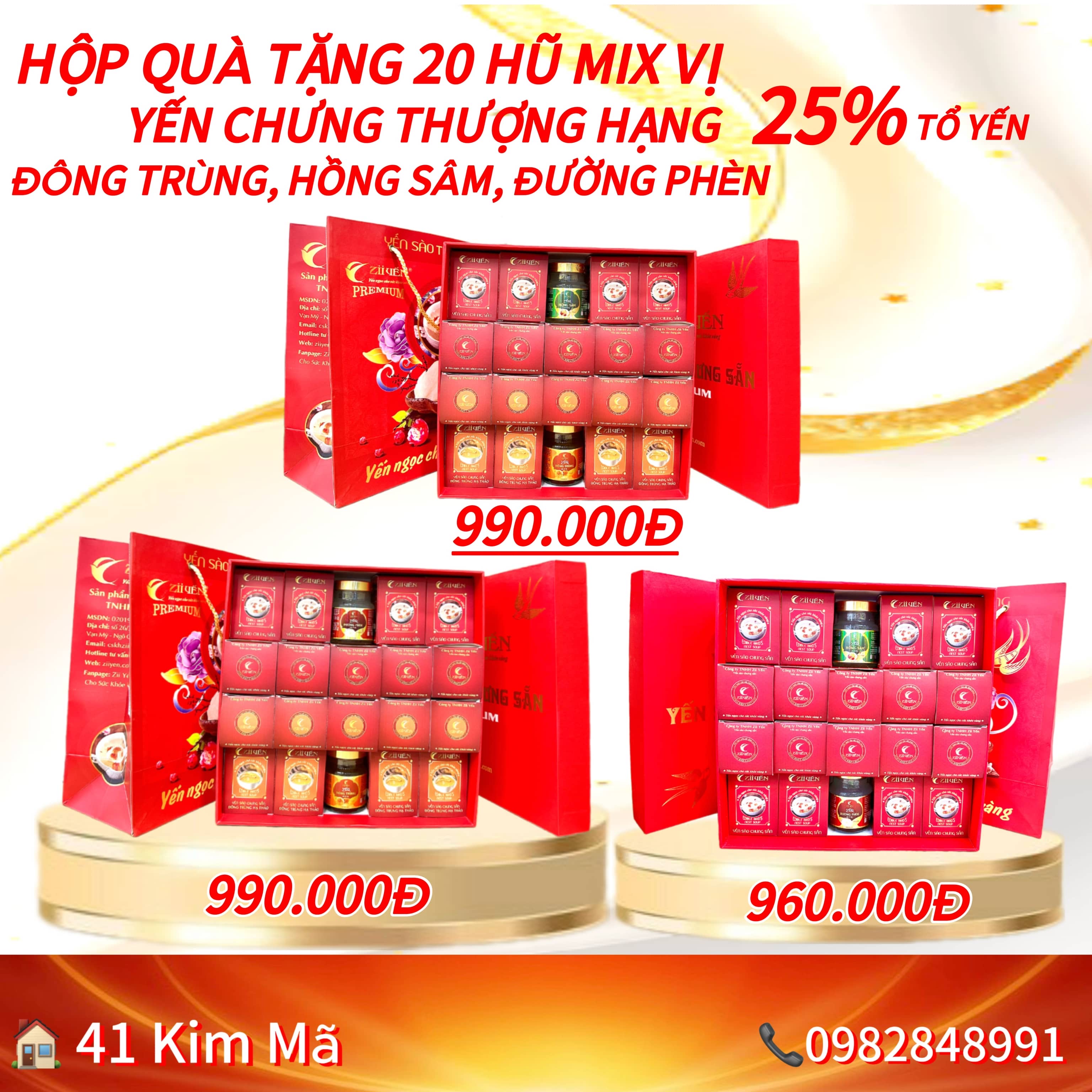 Hộp Quà Tặng 20 Hũ Yến Chưng Thượng Hạng