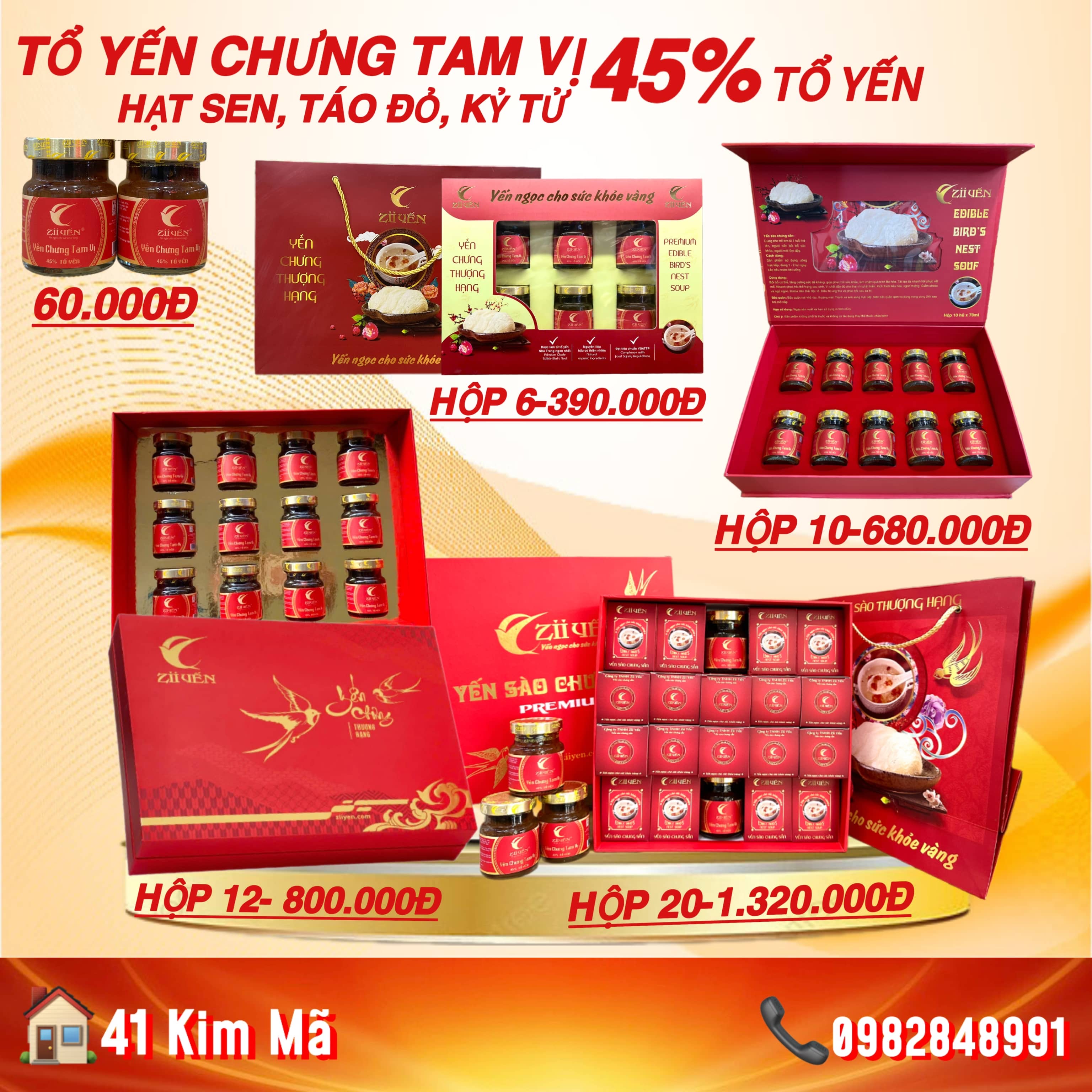 Tổ Yến Chưng Tam Vị 3000mg Tổ Yến